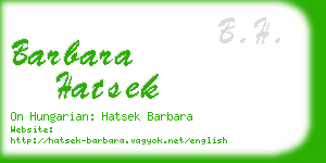 barbara hatsek business card